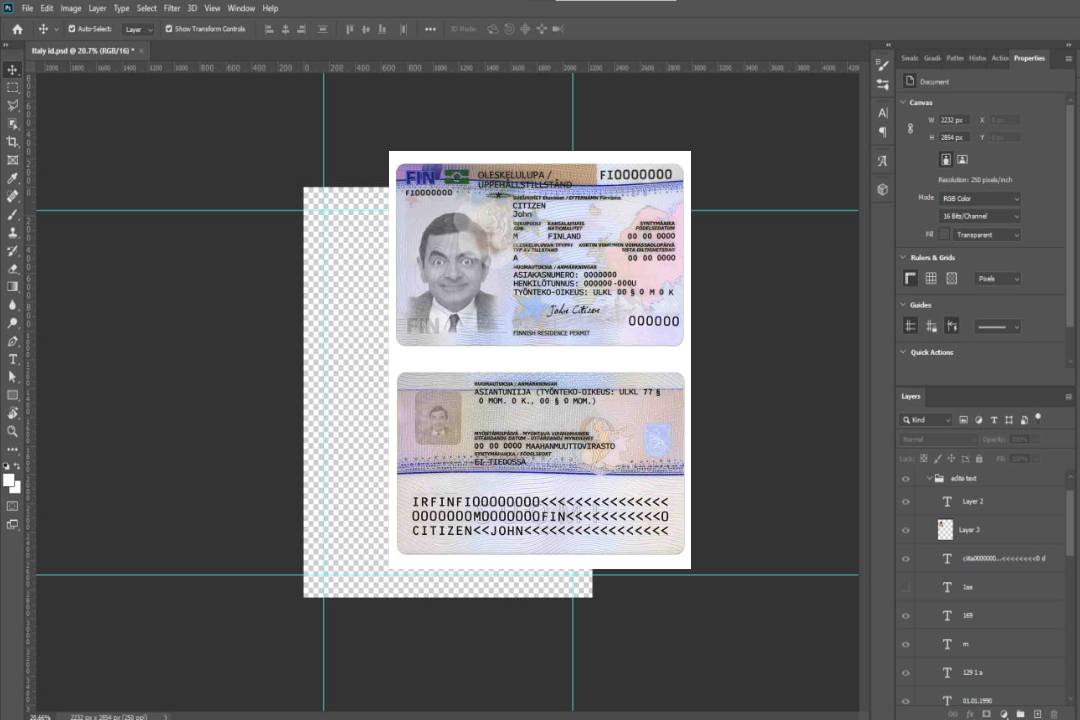 Permis de séjour en Finlande version 2 template Permis de séjour en Finlande version 2 template